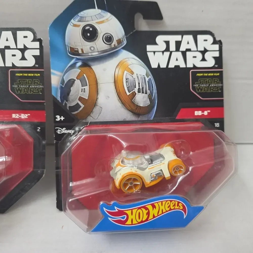 Lot Of 2 New Star Wars Hot Wheels R2-D2 + BB-8 The Force Awakens Droids